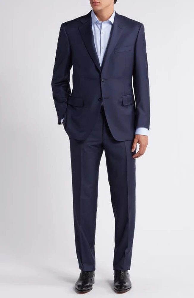 Canali Solid Wool Suit Navy at Nordstrom, Us