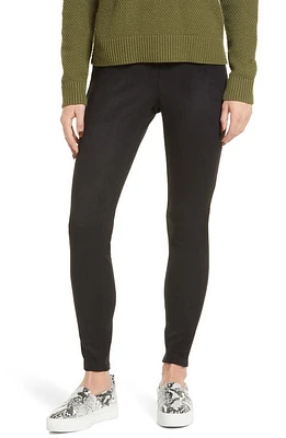 Hue High Waist Microsuede Leggings in Black at Nordstrom, Size X-Large