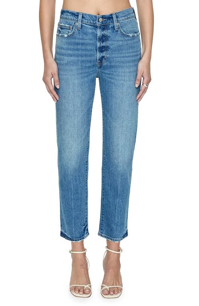 Pistola Charlie High Waist Frayed Ankle Straight Leg Jeans Sundown at Nordstrom,