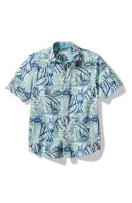 Tommy Bahama Nova Wave Bermuda Batik Short Sleeve Seersucker Button-Up Shirt Blue Freeze at Nordstrom,