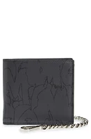 Alexander McQueen Graffiti Leather Bifold Chain Wallet in Black at Nordstrom