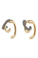 DEMARSON Mini Axis Luna Hoop Earrings in 12K Gold/crystal Velvet at Nordstrom