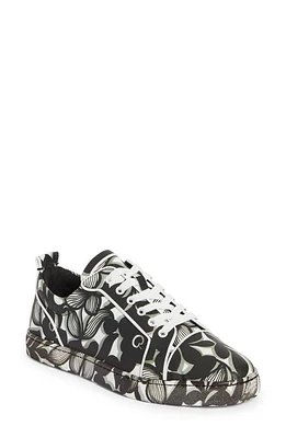 Christian Louboutin Louis Junior Orlato Petunia Print Sneaker Black/White at Nordstrom,