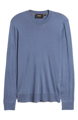 BOSS Ottano Silk Crewneck Sweater Blue at Nordstrom,