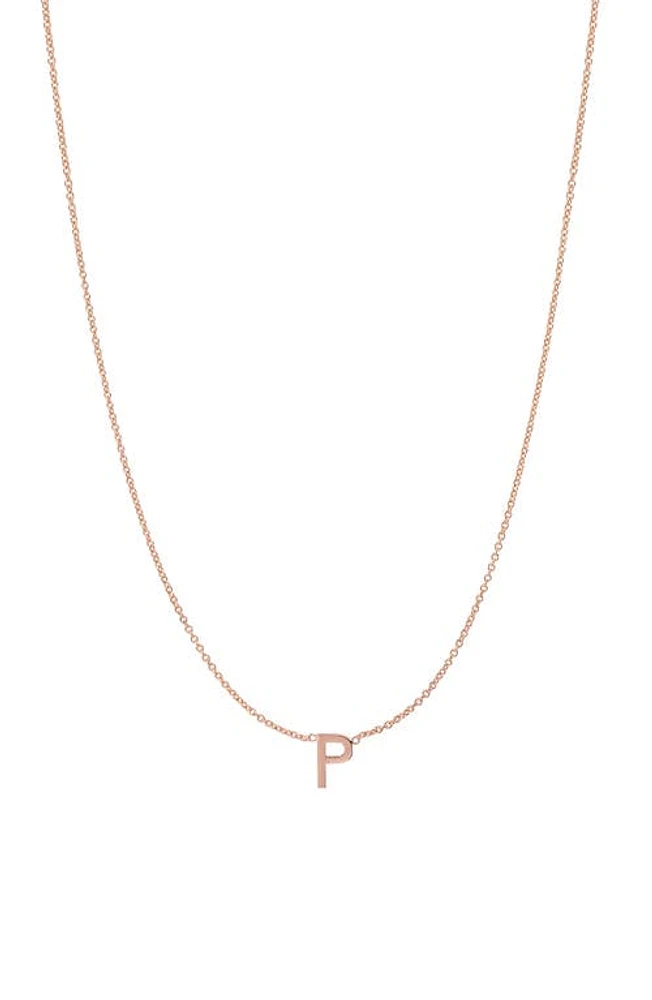 BYCHARI Initial Pendant Necklace in 14K Rose Gold- at Nordstrom