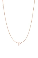 BYCHARI Initial Pendant Necklace in 14K Rose Gold- at Nordstrom