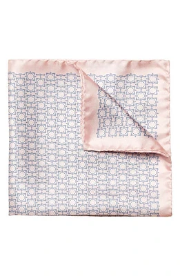 Eton Geometric Silk Pocket Square in Medium Pink at Nordstrom