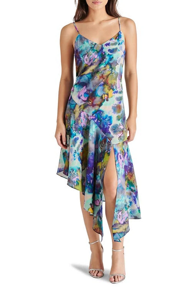 Steve Madden Elysia Sleeveless Asymmetric Midi Dress Dreamscape Print at Nordstrom,