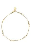 Argento Vivo Sterling Silver Diamond Cut Station Bracelet in Gold at Nordstrom