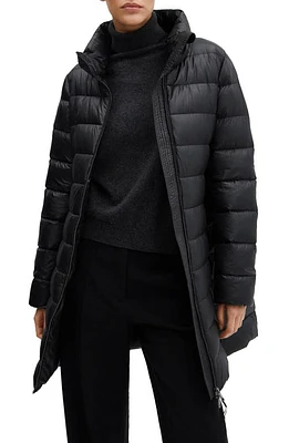 MANGO Quilted Water Repellent Down Coat Black at Nordstrom,