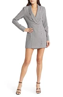 Area Stars Houndstooth Long Sleeve Coat Dress in White at Nordstrom, Size Medium