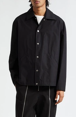 Jil Sander Logo Graphic Cotton Coach's Jacket 001 Black at Nordstrom, Us