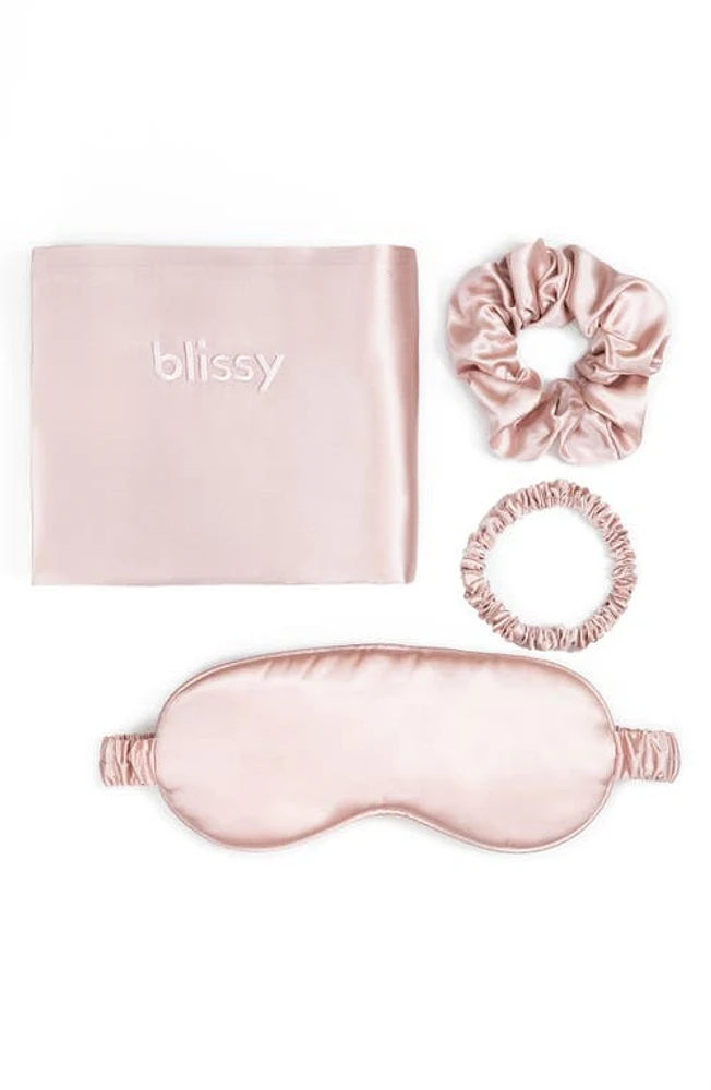 BLISSY Dream 4-Piece Mulberry Silk Set in Pink at Nordstrom, Size King