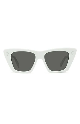 CELINE 51mm Cat Eye Sunglasses in Ivory /Smoke at Nordstrom