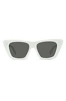 CELINE 51mm Cat Eye Sunglasses in Ivory /Smoke at Nordstrom