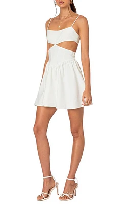 EDIKTED Ari Waist Cutout Corset Minidress White at Nordstrom,