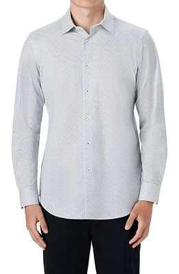 Bugatchi OoohCotton Abstract Print Button-Up Shirt in White at Nordstrom, Size X-Large