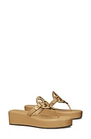 Tory Burch Miller Platform Wedge Thong Sandal Ginger Shortbread at Nordstrom,