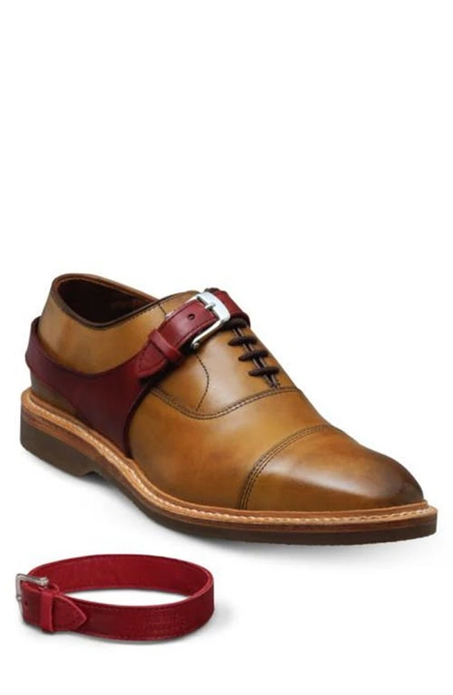 Allen Edmonds Park Avenue Cap Toe Oxford with Buckle Harness Walnut/Red at Nordstrom,