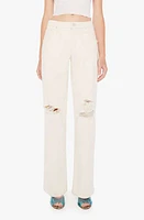 MOTHER The Down Low Spinner Heel Ripped Rise Wide Leg Jeans Natural Acts at Nordstrom,