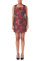 Endless Rose Floral Jacquard Minidress Brown Multi at Nordstrom,