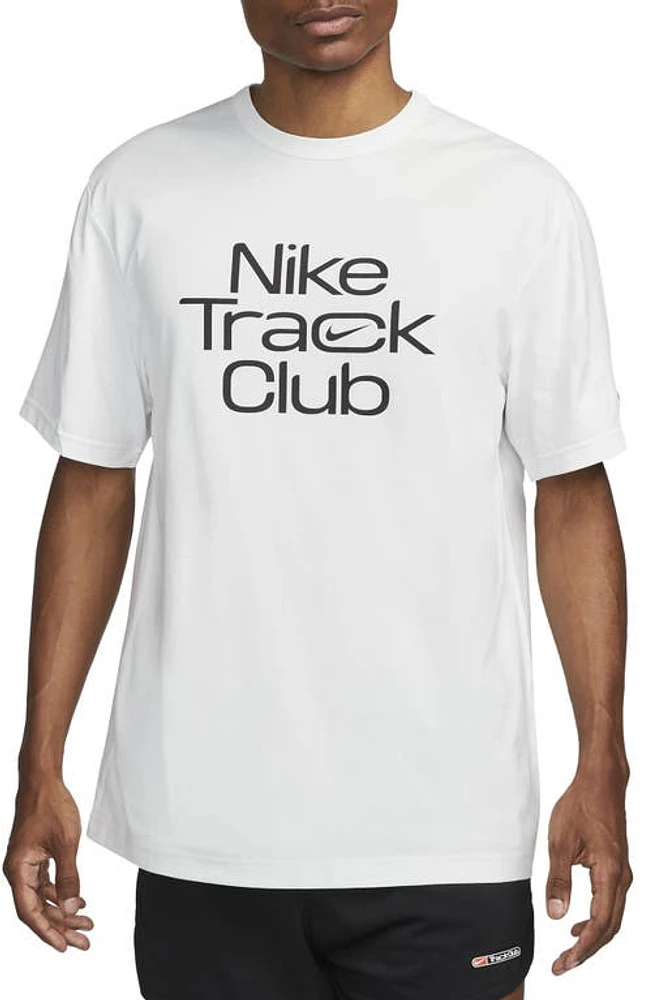 Nike Track Club Dri-FIT T-Shirt in Summit White/Black at Nordstrom, Size Large