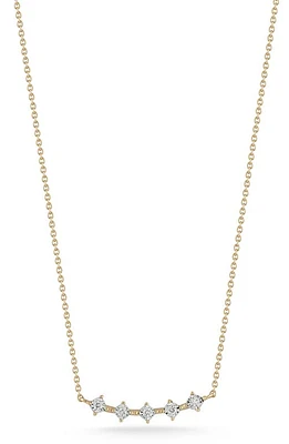 Dana Rebecca Designs Ava Bea Diamond Curved Bar Pendant Necklace in Yellow Gold at Nordstrom, Size 18