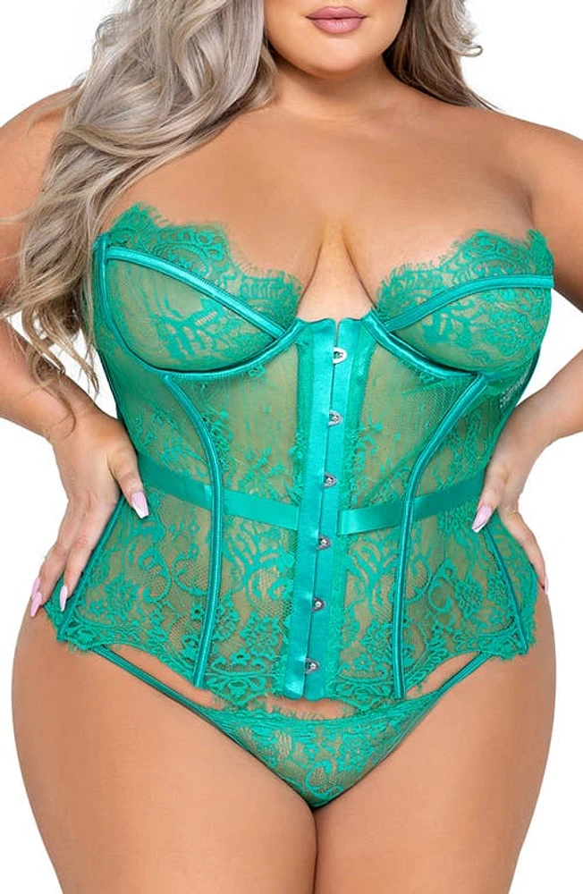 Roma Confidential Fantasy Lace Underwire Bustier & G-String Thong Set at Nordstrom