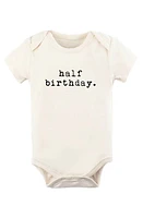 Tenth & Pine Half Birthday Organic Cotton Bodysuit Natural at Nordstrom,