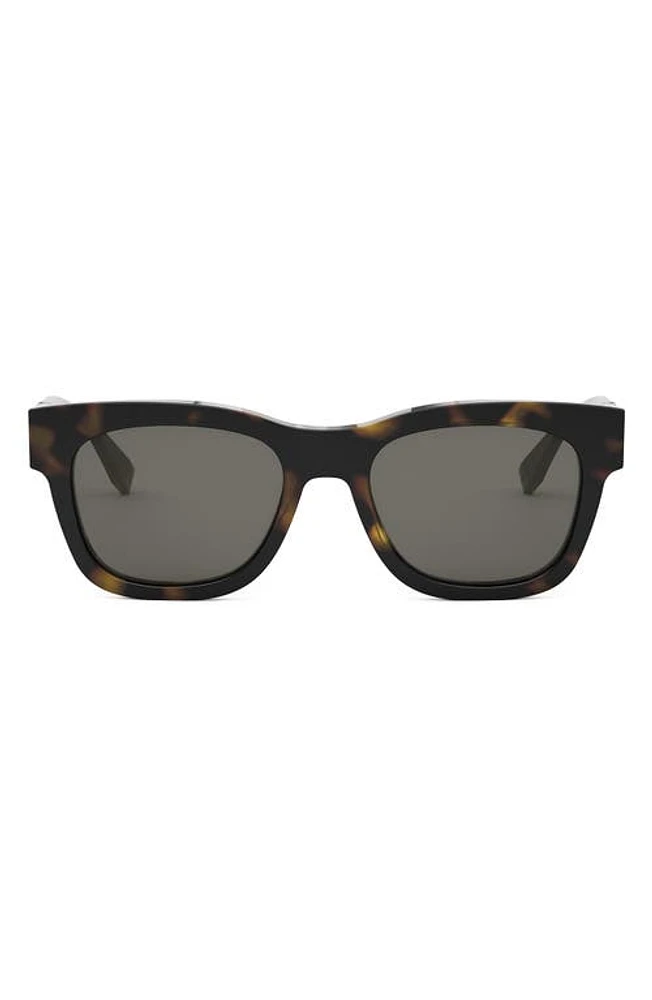 'Fendi Diagonal 51mm Square Sunglasses in Dark Havana /Smoke at Nordstrom