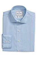 Brooks Brothers x Thomas Mason Regular Fit Stripe Cotton & Linen Dress Shirt Light Blue at Nordstrom,