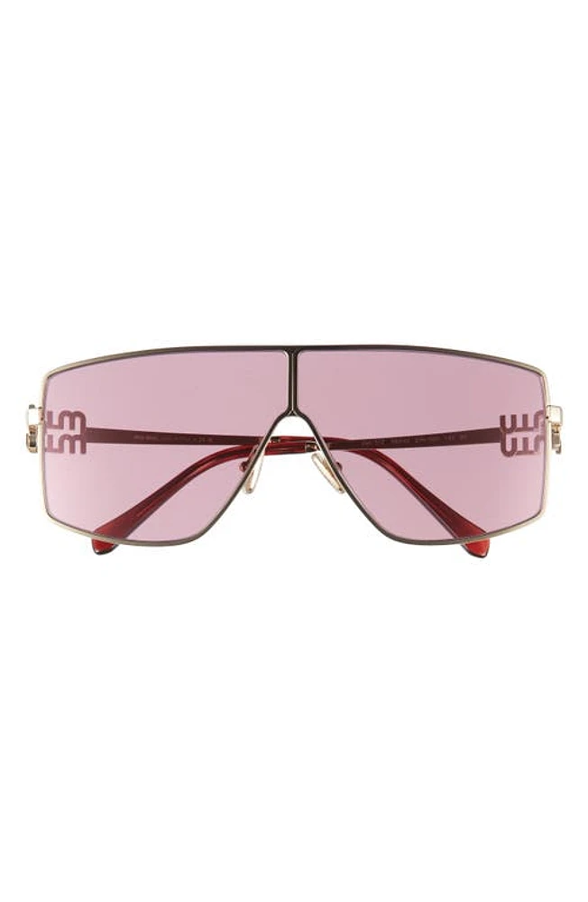 Miu Miu 69mm Oversize Shield Sunglasses in Pale Gold at Nordstrom