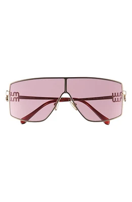 Miu Miu 69mm Oversize Shield Sunglasses in Pale Gold at Nordstrom