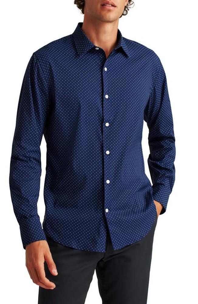 Bonobos Tech Dot Print Performance Button-Up Shirt Turtle Bay - Deep Blue at Nordstrom,