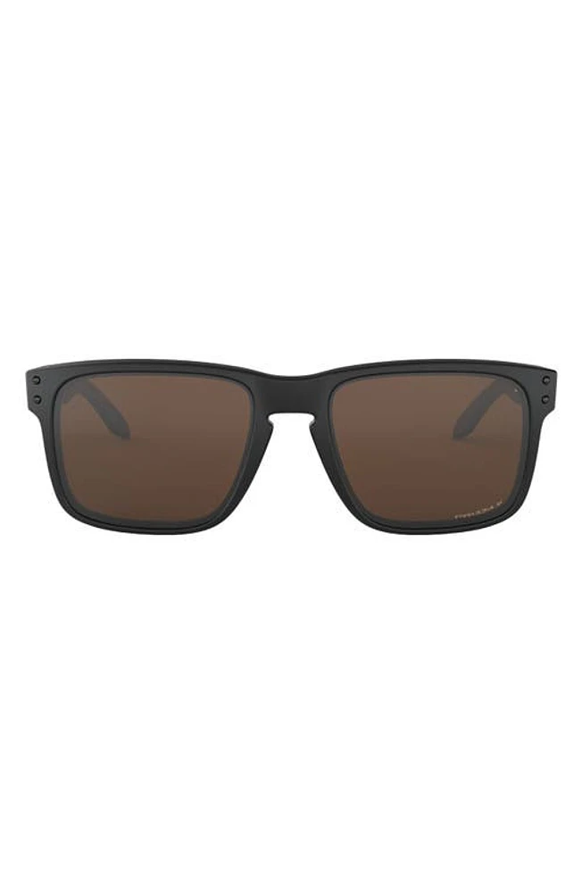 Oakley Holbrook 57mm Polarized Rectangle Sunglasses in Black at Nordstrom