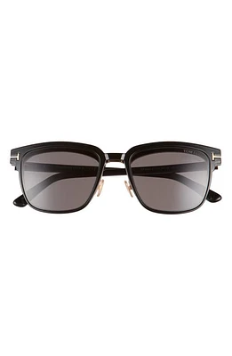 TOM FORD 54mm Blue Light Blocking Glasses & Clip-On Sunglasses in Black/Rose Gold/Clear/Smoke at Nordstrom