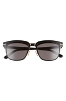 TOM FORD 54mm Blue Light Blocking Glasses & Clip-On Sunglasses in Black/Rose Gold/Clear/Smoke at Nordstrom