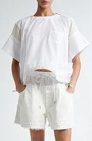 Sacai x Thomas Mason Paneled Mixed Media Top at Nordstrom,