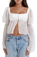 HOUSE OF CB Lucie Chiffon Bustier Top Off White at Nordstrom,