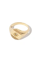 MIRANDA FRYE Harlyn Cubic Zirconia Sunburst Signet Ring in Gold at Nordstrom