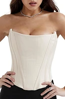 HOUSE OF CB Genevieve Strapless Satin Corset Top at Nordstrom,