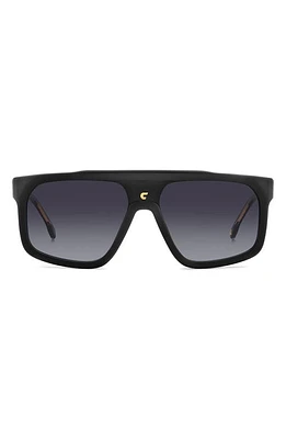 Carrera Eyewear 59mm Flat Top Sunglasses in Matte Black/Grey Shaded at Nordstrom