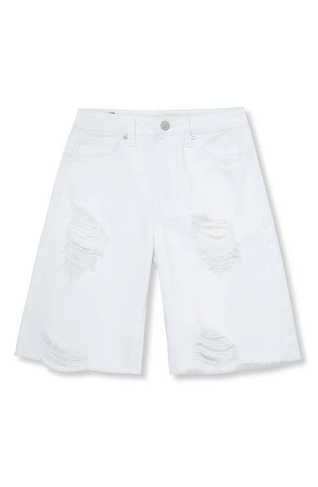 Habitual Kids Kids' Distressed Wide Leg Bermuda Shorts White at Nordstrom,