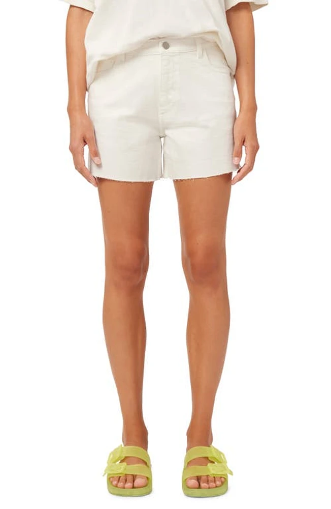 DL1961 Zoie Raw Hem High Waist Denim Shorts in White at Nordstrom, Size 30