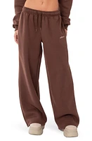 EDIKTED Brenna Low Rise Wide Leg Sweatpants Brown at Nordstrom,