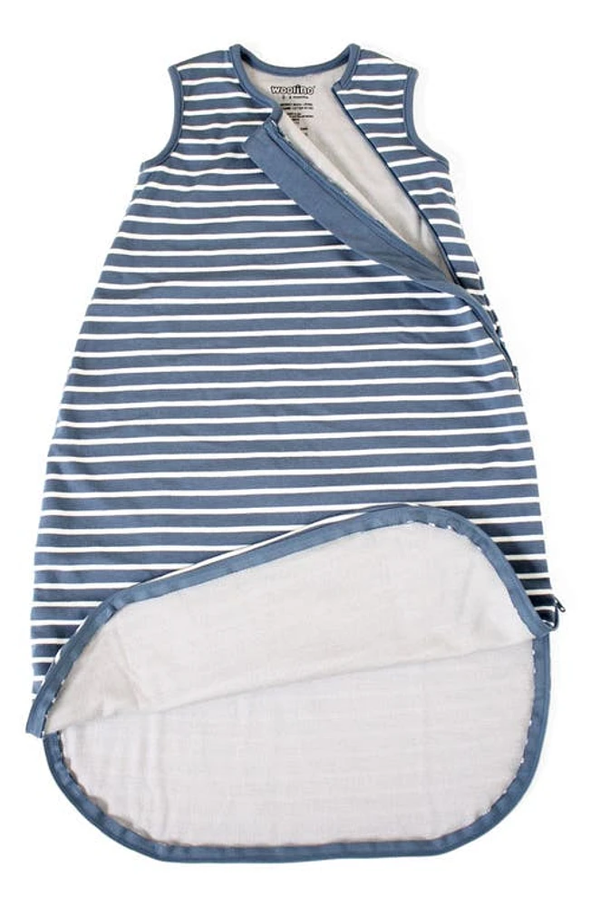 WOOLINO 4 Season Organic Cotton & Merino Wool Wearable Blanket in Navy Blue at Nordstrom