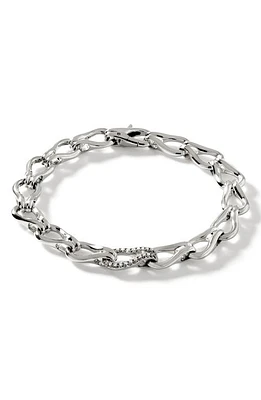 John Hardy Surf Pavé Diamond Link Bracelet in Silver at Nordstrom