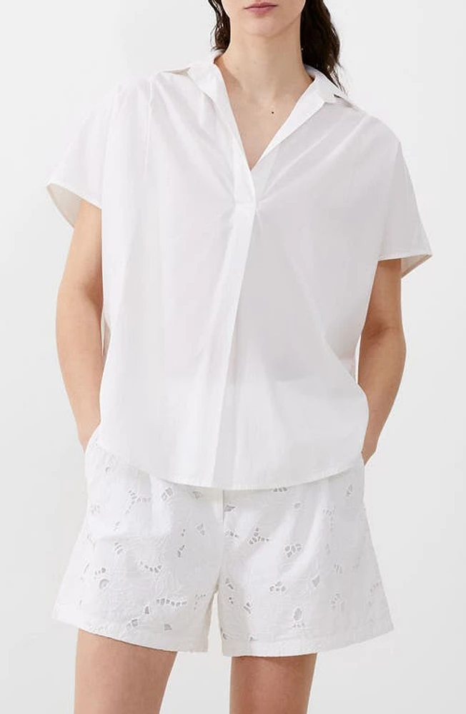 French Connection Cele Eyelet Back Shirt Linen Whit at Nordstrom,