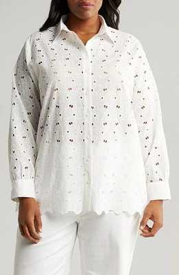 HARSHMAN Kairos Eyelet Shirt Antique White at Nordstrom,