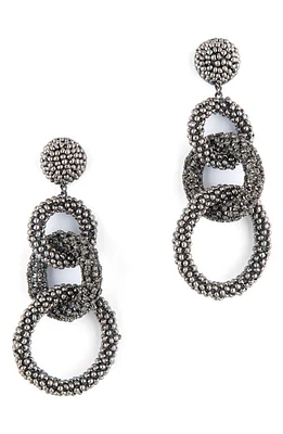 Deepa Gurnani Sienna Embellished Drop Earrings in Gunmetal at Nordstrom